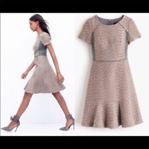 JCrew metallic tweed flounce dress